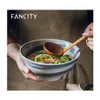 Bowls Japanesestyle Ceramic Noodle Bowl Household Large Size Rice Soup Restaurant Commercial Creative Tablew Drop Delivery Home Gard Dhdxm