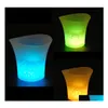 Seaux à glace et refroidisseurs 5L étanche en plastique LED seau à couleur changeante bars boîtes de nuit bière légère fête de nuit livraison à la maison Ga Dhtqx