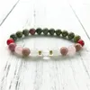 Bracelet en Rhodonite Unakite naturelle, perles de poignet, Protection spirituelle, énergie féminine, Yoga, amour rose pour femmes