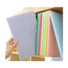 Filing Supplies 4 Color A4 Kawaii Carpetas Smile Waterproof File Folder 5 Layers Document Bag Office Stationery Drop Delivery School Dh8Rs