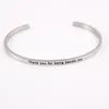 Bangle Forever Friends Mantra Armband Rostfritt stål Öppen manschett Bar Fashion Women Women Inspirational smycken Armband