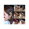 Hair Clips Barrettes Bow Metal Rhinestone Clip Women Crystal Hairgrips Waterdrop Pins Drop Delivery Jewelry Hairjewelry Dhunv
