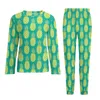 Vêtements de sommeil pour hommes ananas tropicaux pyjamas à fruits de fruit de la mode de la mode long-manche 2 pièces motif de maison ensemble grande taille 5xl 6xl