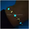 Charm Armbänder Leuchtendes Armband im Dunkeln leuchtende Sterne für Frauen Weibliche Leuchten Schmuck Geschenk Handgelenk 2021 Trend Drop Lieferung Dhh4L