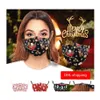 Designer Masks Christmas Face Mask Merry Santa Snowman Snowflake Pattern Dustproof Sunsn Washable Men Women Drop Delivery Home Garde Dhd2F