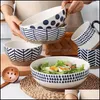 Kommen Japanse stijl stoare noodle bowl home grote salade creatieve keramische soep drop levering tuin keuken eetbar eetgelegenheid dhvbo