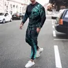 Tute da uomo Abbigliamento da uomo oversize Set da 2 pezzi 2023 Tuta estiva T-shirt a maniche lunghe Pantaloni Completo Streetwear Felpa vintage