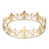 Haarclips Barrettes Barokke Vintage Royal Full Round King Crown Gold Metal Crowns en Tiaras for Men Prom Party Costume Accessories Head