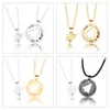 Pendant Necklaces 634D 1 Pair Paper Couple Necklace Geometric Triangle Aircraft Clavicle Chain