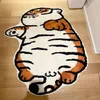 Teppiche Niedlicher Tiger-Teppich, weicher Plüsch-Cartoon-Teppich, Kinderzimmer, Nachttisch-Dekoration, Bodenmatte, rutschfest, saugfähig, Badezimmer-Fußmatte