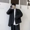 Herenpakken blazers mannelijke Japan streetwear mode hiphop pak jas bovenkleding mannen asymmetrie met zoom dubbele borsten casual blazer jas
