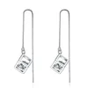 Brincos Dangle Chandelier certificado 1-4ct Moissanite Sterling Prata Round Diamond Diamante Hollo