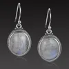 Brincos Dangle Drop Swornier Oval Natural Moonstone Drop For Women Vintage 925 Sterling Silver Silver Ear Jóias Partido de Jewel