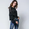 Blouses Femmes Chemises JLZXSY 2023 Printemps Creux Dentelle Blouse Élégante Femmes Flare Manches Volants Automne Bureau Dames Casual Chemise De Fête À