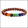 Bedelarmbanden natuursteenarmband 8mm tijger oogbunge 7 chakra handgemaakte kralen voor vrouwen mannen trendy sieraden m476a f drop dhvpy