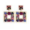 Boucles d'oreilles pendantes Lustre Ztech Charm Violet Série Ronde / Carrée / Papillon Luxe Pour Femmes Filles Gothique Accessoires Designer Bijoux