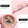 Orologi da polso Orologi da donna Orologio sportivo impermeabile Orologio da bambino con doppio fuso orario Digital Stop Alarm Clock 8037 Bracciale sportivo da ragazza