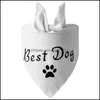 Vestuário para cães Moda Casamento Triângulo Bandanas Padrão de letras Cachecol para animais de estimação Ajustável Babador macio para acessórios médios grandes Drop Delivery Dhdyh