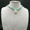 Choker trendy bohemia natuursteen shell hanger sieraden kralen kettingconch sexy eenvoudige ketting voor vrouwen