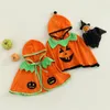 Giacche Bmnmsl Kid Halloween/Natale Mantello Cappotto Zucca / Sorriso Arancione Coulisse Morbido Cardigan con cappuccio Party Allacciatura con volant Mantella