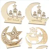 Autres fournitures de fête festive Ramadan décor en bois islamique musulman Eid Mubarak maison ornement bricolage creux lune étoile mouton décoration D Dhnjw