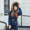 Dames Trench Coats Winter Winter Warm Hooded Jumpsuits Parkas Zipper Overalls Tracksuits One Piece Ski Suit Women Jackets