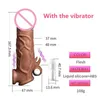 Vuxen massager realistisk penis vibrator förlängning ärm återanvändbar silikon kuk kuk extender dildo fördröjning sexleksaker för män