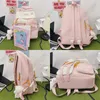 School Bags Girl Harajuku Kawaii Backpack Women Waterproof Cute Bag Pin Badge Lady Nylon Student Book Female Trendy