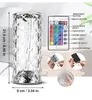 3/16 couleurs LED cristal lampe de table Rose lumière projecteur tactile romantique diamant atmosphère lumière USB LED veilleuse pour chambre