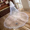 Bridal Veils NZUK Romantic 4M Wedding Veil Cathedral Two Layer Lace Appliqued Long With Comb Woman Marry Gifts Accessories