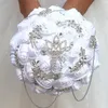 Wedding Flowers White Bouquet Gold Diamond Silver Pearl Decoratie Brutale kunstmatige lint Rose