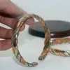 Bracciale tibetano in rame a tre colori intrecciato aperto gioielli da uomo e da donna