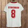 1994 STOICHKOV IVANOV ANDONOV MENSレトロサッカージャージブルガリアナショナルチームホームホワイトアウェイレッドフットボールシャツ半袖ユニフォーム