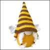 Kerstdecoraties Bumble Bee Summer Gnome Gonks Plush Doll Decoration Bumblebee Sunflower Gnomes Zweedse Home Farmhouse Kitchen DHQSL