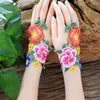 Link Bracelets Bohemian Gloves Wrist Brace Women Embroidered Fingerless Cover Jewelry Half Finger Bracelet