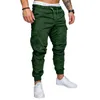 Men's Pants Casual Men Ankle Slim Fit Midwaist Stretch Hip Hop Jogger Length Fashion Breathing Trousers#G30