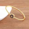 Bangle Aibef Gold Color Bead Circle Armband Kvinnor Zirkonblommor Charm Arvband Bangles Girl Exquisite Jewelry Gift