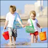 Storage Bags Children Beach Shell For Seashell Toys Collection Mesh Bag Cartoon Dinosaur Starfish Printed Zipper Pouch Tote 5 Colors Dh4Oj