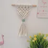 Decorative Figurines Ins Nordic Woven Cotton Macrame Room Decor Small Hanging Baby Wind Decoration For Kids