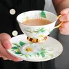 Cups Saucers Coffee Cup & Saucer Sets Vintage Style Ceramic Good-looking Afternoon Tea European Light Luxury Set