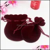 Bijoux Pochettes Sacs Mode 100 Pcs 7X9Cm Haute Qualité Anneau Collier Sac Gourde Flanelle Cadeau En Gros Drop Delivery Packaging Displ Dhfyp