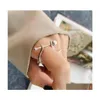 Charm Bracelets Han Edition S925 Pure Sier Restoring Ancient Ways Do Old Word Eagle Claw Son Dragon Pearl Female Children Open Ring Dh6P0