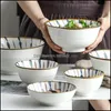 Bowls Ceramic For Soup Salad Rice Pasta Nordic Style Tableware Plate Suit Dinner Yoghurt Dessert Poki Dish Cereal Bowl Drop Delivery Dhc2Z