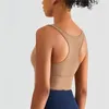 Yoga Outfit Solide Couleur Femmes Sport Tank Doux Antichoc Rassembler Fixe Poitrine Pad Fitness Soutien-Gorge Jogging Formation Complète Gym Tissu