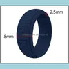 Bandringar Sile Wedding Ring for Men Elegant Affordable 8mm Rubber Womens Engagment Bands Drop Leverans smycken DHOM1