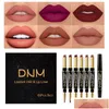 Lip Pencils 6Pcs/Set Waterproof Sweatproof Long Lasting Lips Gloss Double Head Matte Lipstick Nonstick Cup Nonfading Drop Delivery H Dhaf6