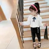 Jeansy dziewczyny koreańskie styl 2023 Autumn maluch dziewczyna solidne dżinsowe spodnie Slim Fashion Falling Children Botton Spodni