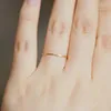 Wedding Rings Simple Style 18k Gold Color Engagement Women Girls Elegant Jewelry Size Adjustable Thin Jewellery