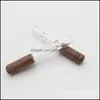 Smoking Pipes 84Mm Portable Hookah Clear Glass Wood Cigarette Holder Accessories Adt Fashion Pipe High Quality 10 5Mla G2 Drop Deliv Dh2Xw