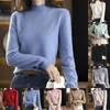 Frauen Pullover Halb Hohen Kragen Gestrickte Pullover Frauen Herbst Und Winter Kurze Pullover Einfarbig Lose Wolle Für Frauen